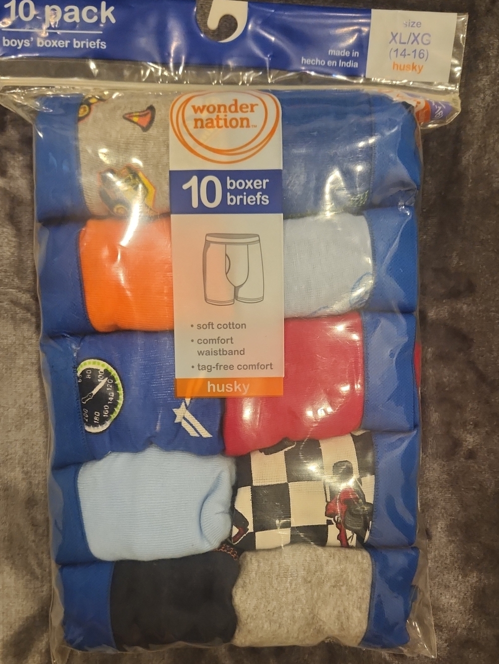10 Pack Boxer Briefs. Xl Husky. Tag Free Comfort